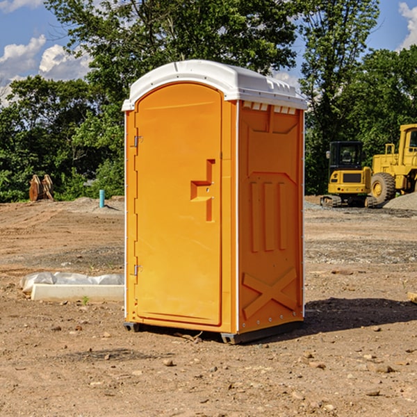 how often are the porta potties cleaned and serviced during a rental period in Ettrick